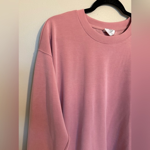 Sage Womens Sweater Size L Pink Modal Long Sleeve Crew Neck Top With Pockets - Picture 2 of 6